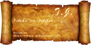 Takács Janka névjegykártya